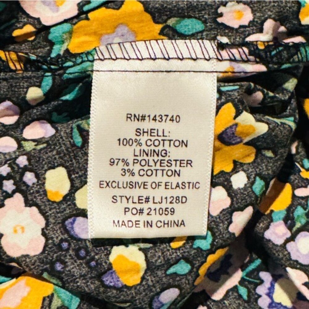 Hyacinth House | NEW Black Multi Floral Smocked Samantha Midi Dress Size L - Picture 13 of 13